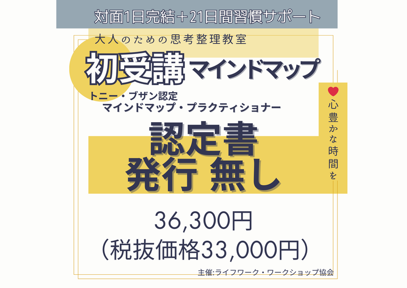 対面-思考整理-マインドマップ / ワークショップ / 予約制