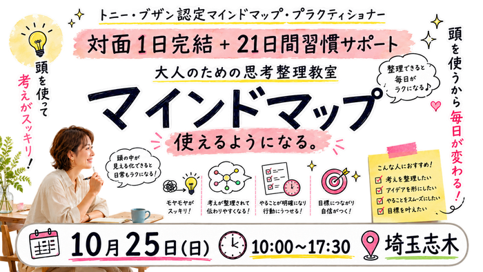 対面-思考整理-マインドマップ / ワークショップ / 予約制